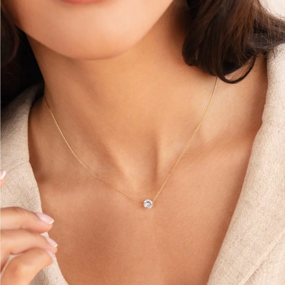 18k Gold Plated Sparkling *Zirconia Clavicle* Chain Necklace